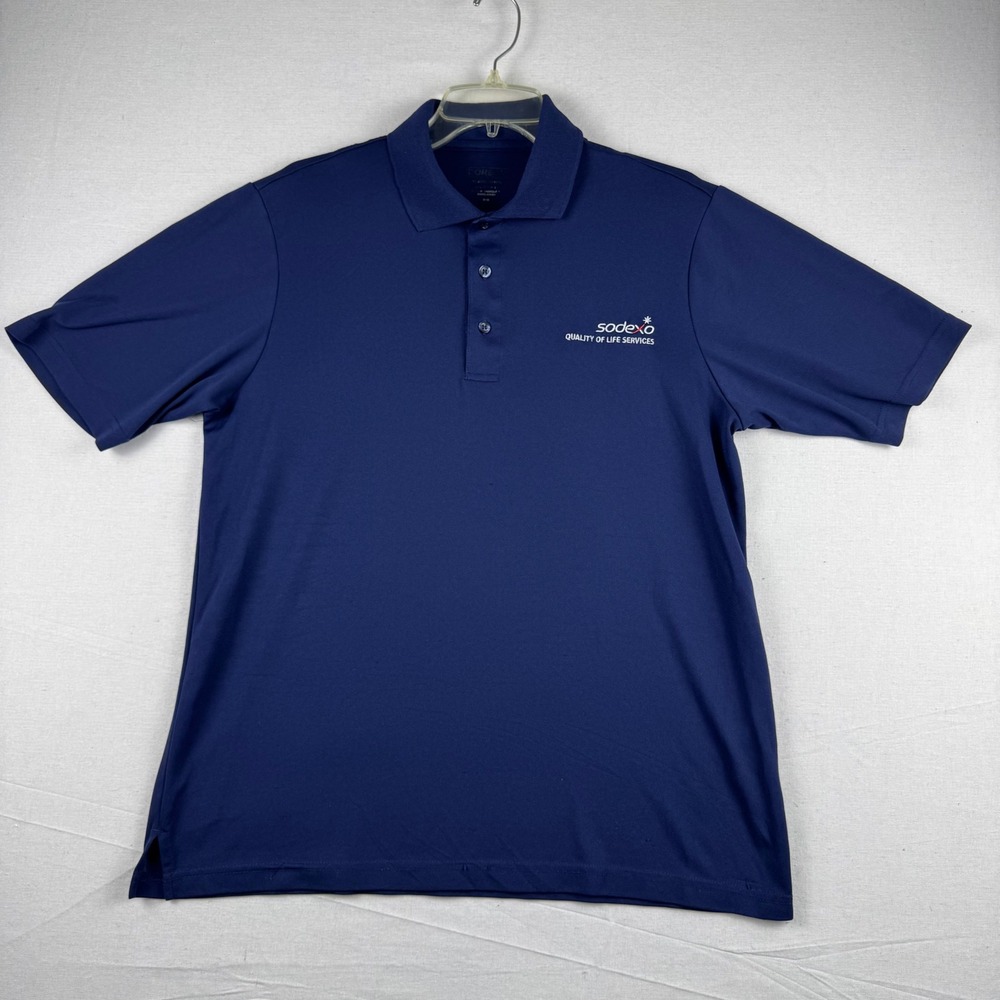 Core 365 Mens Navy Blue Sodexo Logo Performance Polo Shirt Size M 88181